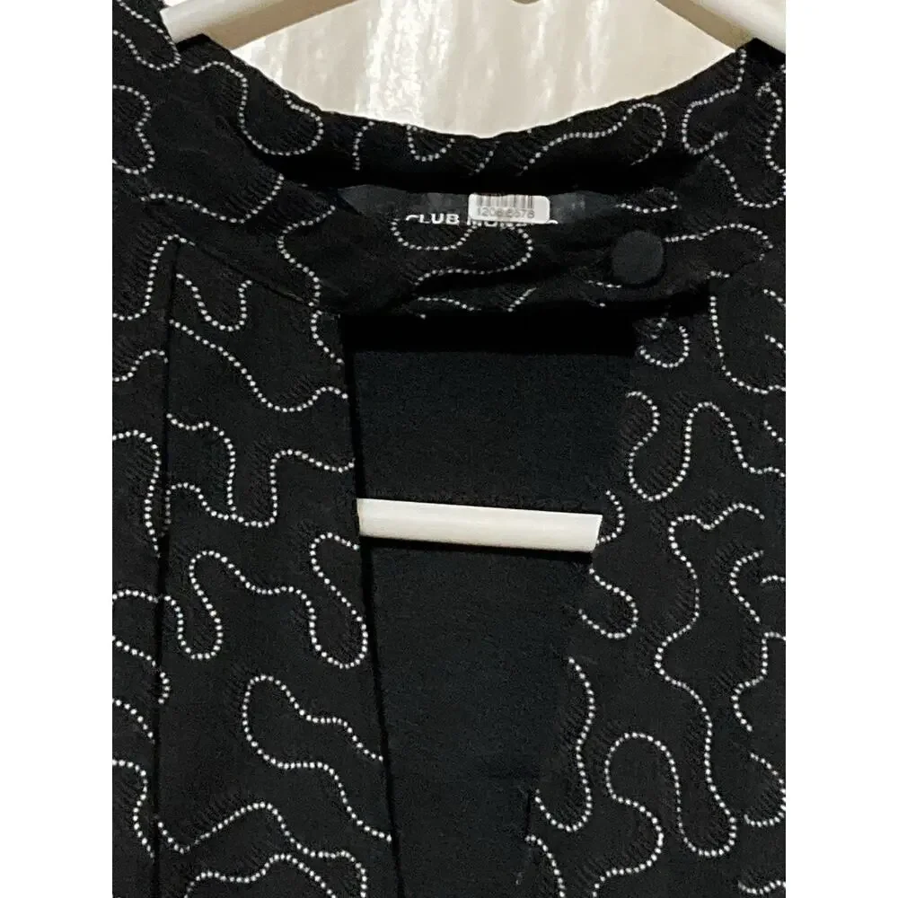 CLUB MONACO Quanni Dress Size L Mini Black White Geometrical Pattern - Picture 7 of 9